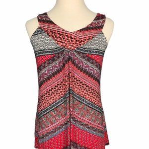 Tencole Women's M Medium V-Neck Tank Top Sleeveless Busy Pattern